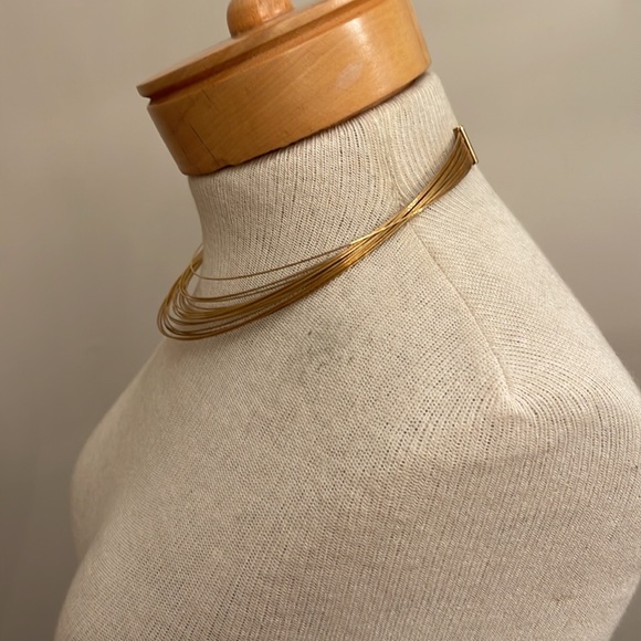 Vintage Multiple Gold-tone wire Collar Necklace - Picture 12 of 15